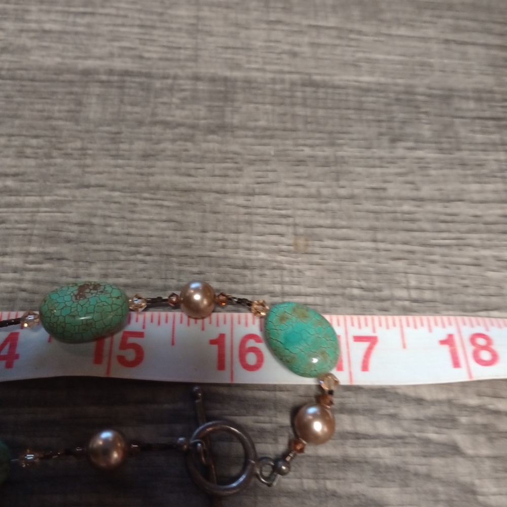 Turquoise And Gold Beaded Statement Necklace - image 6